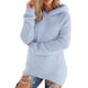 thumbnail image 2 of AUNVITO Women's Hooded Fleece Top Long Sleeve Solid Color Casual and Cozy Style, 2 of 9