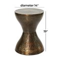 thumbnail image 4 of DecMode 14" x 19" Bronze Metal Handmade Hammered Hourglass Accent Table, 1-Piece, 4 of 14