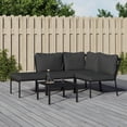 thumbnail image 1 of vidaXL 5 Piece Garden Lounge Set with Grey Cushions Steel, 1 of 5
