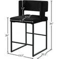 thumbnail image 3 of Tabouret de comptoir en velours Caleb, 3 of 27