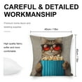 thumbnail image 2 of A cat eating popcorn with sunglasses Linen toss pillowcase decoration pillowcase gifting preferred 18x18 inch cushion cover 2 sets sofa pillowcase sofa bedroom living room car, 2 of 5