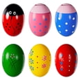 thumbnail image 1 of Sucenance Huevos de Pascua de madera, 6 piezas, sonajeros musicales, 1 of 7