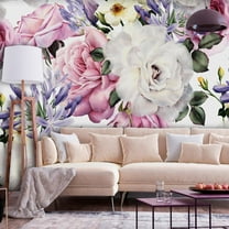 Tiptophomedecor Floral Wallpaper Wall Mural - Sentimental Garden Colourful