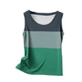 thumbnail image 5 of JTZGDY Cami Shirts for Women Loose Fit Casual Summer Sleeveless Round Neck Striped Color Block Print Tank Tops Trendy Cozy Beach Vacation Tees Blouse A01-Green XXXXL, 5 of 5