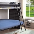 thumbnail image 3 of Furniture of America Malik Metal Black Twin Kids Bunk Bed with Futon Base, 3 of 5
