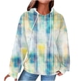 thumbnail image 2 of Cxenplz Women's Sweatshirt Casual Tie Dye Waffle Hoodie Sweatshirt Long Sleeve Loose Fit Fall Fashion Clothes, 2 of 6