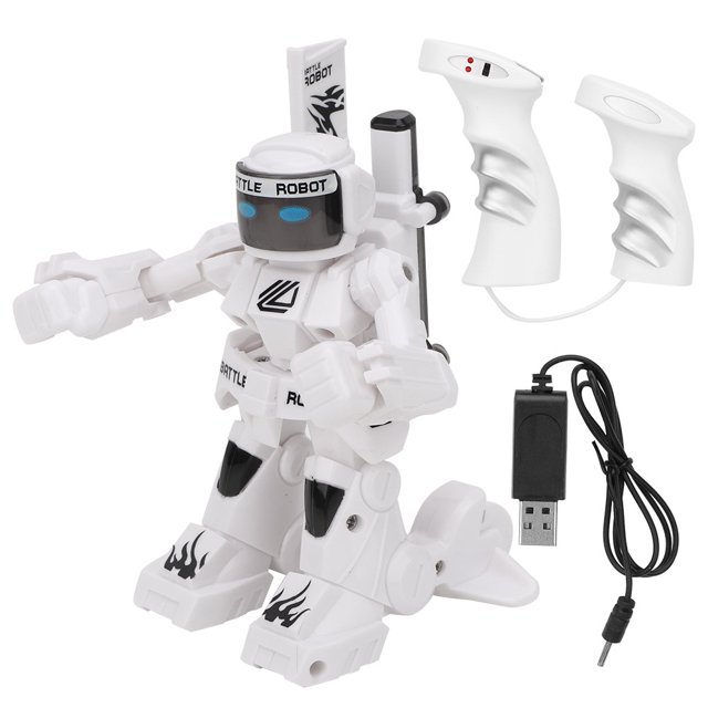 Juguete de Control remoto con detección de movimiento 2,4G, modelo de Robot de lucha RC para niños (blanco)