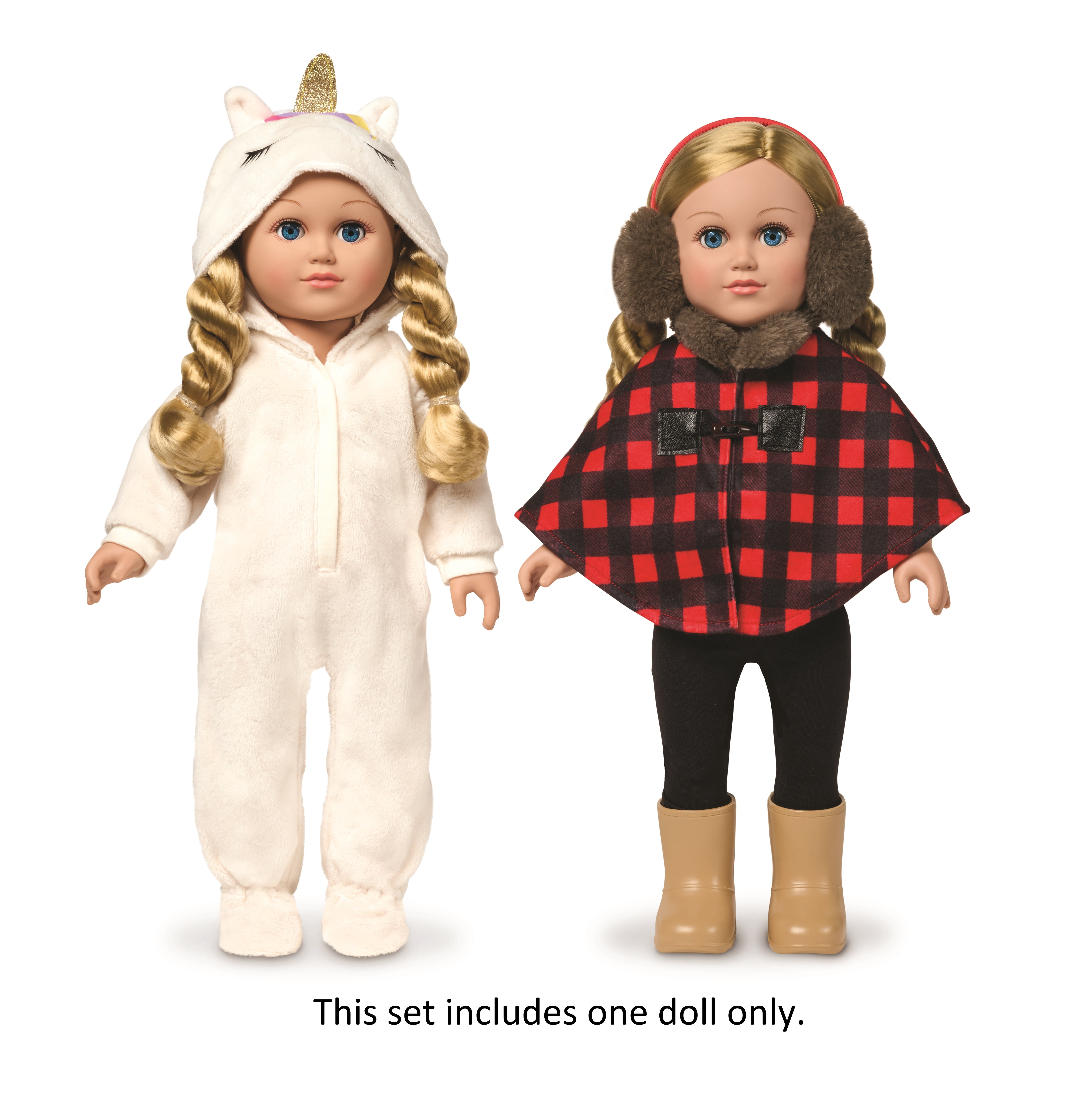 My Life As Unicorn Cozy & Cabin Fashion Set for 18-inch Dolls, Medium Blonde Hair, Blue Eyes