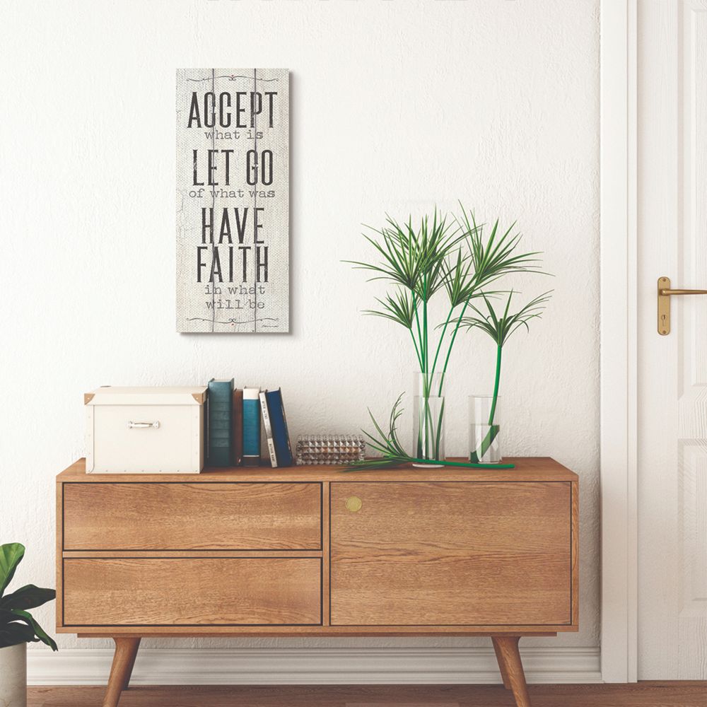 Stupell Industries Have Faith Religious Inspirational Word Wood Texture Design Canvas Wall Art by Stephanie Workman Marrott