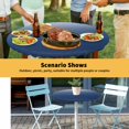 thumbnail image 6 of Elastic Fitted Round Tablecloth, Navy Blue Ombre Waterproof Stretch Table Cover for 36"-44" Tables, Modern Abstract Art Gradient Aesthetics Washable Outdoor Tablecloths for Patio, Picnic, Camping, 6 of 9