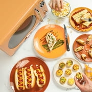 Nostalgia 0.7 cu ft Retro Microwave Oven, 700W Countertop Microwave Oven with LED Display, Orange