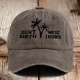 thumbnail image 2 of Beach Hats for Women Unisex Saint Barths Letter Print Washed Baseball Cap Casual Coffee One Size, 2 of 4