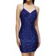 thumbnail image 1 of Gibobby Vestido sexy para mujer corto Vestido ajustado con tirantes y lentejuelas, elegante, de Color liso, ajustado, vestido de noche para discoteca(Azul,M), 1 of 5