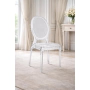2xhome - Clear Ghost Side Chair Dining Room Chair - Clear Accent Seat - Lounge Armless Chair, Modern Designer Artistic Dining, Set of 1, 1 piece