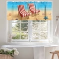thumbnail image 4 of Welcome Summer Beach Valances for Windows Coastal Watercolor Sky Ocean Seashell Loungers Valance Curtains Rod Pocket Bathroom Small Window Treatments for Kitchen Living Room Bedroom, 54"x18", 4 of 7