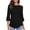 Black, variant on Xihbxyly 3/4 Sleeve Tops for Women, Women's Crew Neck 3/4 Sleeves Casual Loose Tops Pullover Blouse T-Shirt