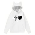 thumbnail image 2 of Women's French Terry Hooded Sweatshirt Loose Fit Long Sleeve Fall Casual Comfort​​, 2 of 4