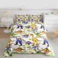 thumbnail image 2 of Homewish Cartoon Dinosaur Print Full Size Comforter Sets, Tropical Coconut Tree Bedding Comforter Set, Teens Kids Boys Girls Reversible Bedding Sets, Ultra Soft Bedroom Decor, 3pcs, 2 of 8