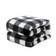 thumbnail image 4 of Frazada Manta de forro polar a cuadros de doble cara,suave,de poliéster,tipo franela,para sofá,oficina,cama o sillón (negra,1 pieza) Rkxzt, 4 of 8