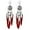 Red, variant on Boho Long Enamel Feather Dangle Drop Statement Stud Earring for Women Bohemian Ball Beaded Turquoise Tassel Dangling Link Piercing Fish Hook Earrings Ethnic Style Vintage Jhumka Jhumki Party