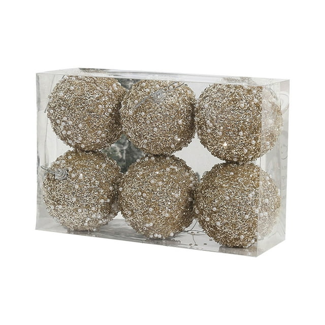 Wosthever 6x Adornos De Bolas De Navidad En Cantidades Abundantes Adornos Verdes Ligeros Y Duraderos Hechos De Espuma Kits de decoración para fiestas Champán