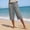 Gray, variant on BUIGTTKLOP Cotton Linen Shorts for Women Knee Length Bermuda Long Shorts Summer Casual Elastic Waisted Side Split Button with Pockets