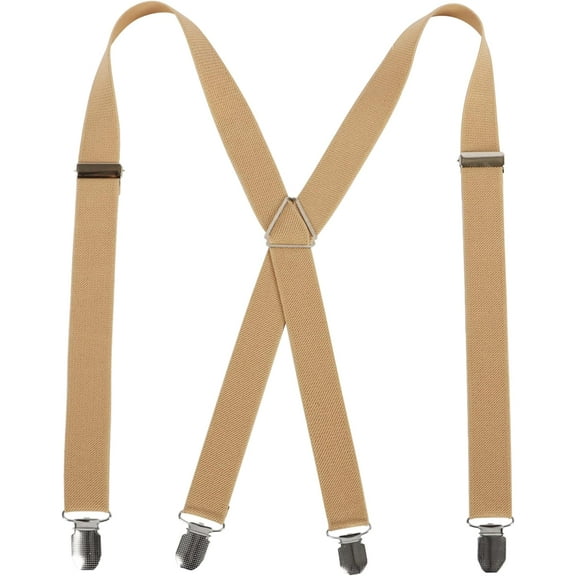Mens Braces X Shape with 4 Clips, Elastic Adjustable Suspenders Braces for Men Trousers, Mens Suspenders Braces Business Wedding Casual