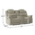 thumbnail image 7 of Pemberly Row Transitional Microfiber Double Glider Reclining Love Seat in Gray, 7 of 7