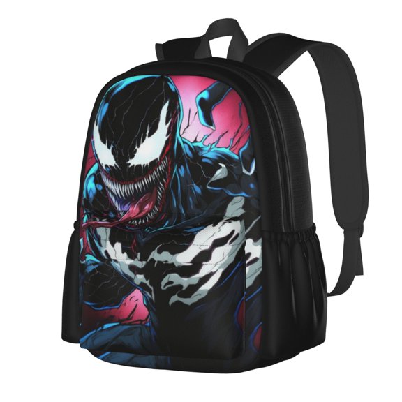 VENOM Backpack Cartoon Backpack Anime Mochila Large Capacity Leisure Full Print for Outdoor Trip Gift for Friends Fans 16x11 inches