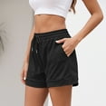 thumbnail image 5 of Uaswgudfs ​Women's Elastic Waist Jean Shorts – Drawstring, Pockets & Casual Summer Style​ Black L, 5 of 5