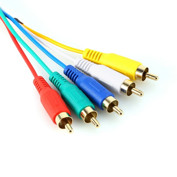 Cable adaptador de 5 colores Cable convertidor de 5 colores Cable convertidor hd de 5 colores 5M 5Ft HD 1080P HDMI Macho a 3 RCA AV Audio Video Converter Cable Adaptador de