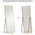 thumbnail image 4 of ZXNYH Full Length Mirror 65"x22" Sleek Arched-Top Floor Mirror Bedroom Dressing Mirror Arched Wall Mirror Standing Leaning Hanging (Black), 4 of 6