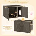 thumbnail image 3 of Costway Hidden Cat Litter Box Enclosure Furniture with Divider for Living Room Hallway, Oak, 3 of 11
