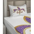 thumbnail image 3 of Ambesonne Fleur De Lis Fitted & Top Sheet Set with Sham, Medieval, Yellow Purple, 3 of 5