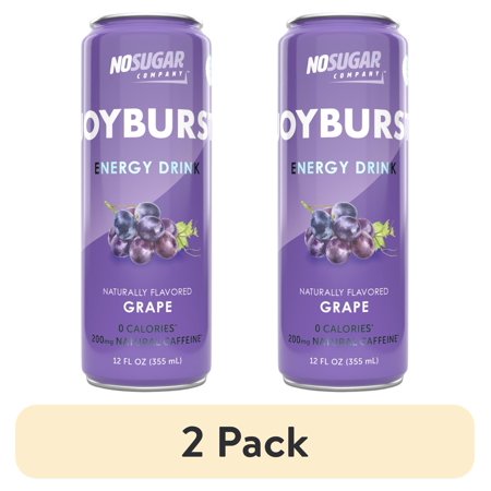 (2 pack) Joyburst Natural Energy Drink, Grape, 4 Count