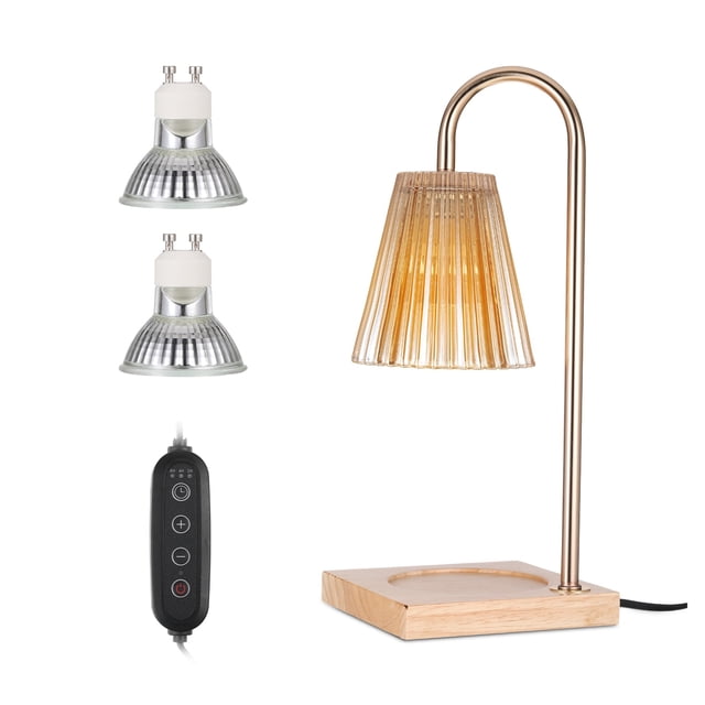 Candle Warmer Lamp Electric Wax Melt with 2 Bulbs Warmer Light with Adjustable Brightness Timer ,Fast Heating