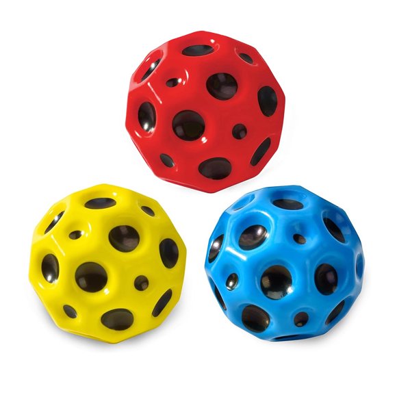 3 pieces of Astro Jump Ball, Moon Galaxy Ball, High Bounce Hoch Ball, Space Ball Moonball, Jumpball, Bouncing Ball, Baands of Halls Toys For Children Outdoor (Red+Yellow+Blue)