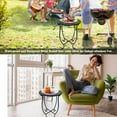 thumbnail image 6 of KABB Outdoor Round Patio Side Tables, 17--Inch Weather Resistant Metal End Table, Set of 2, 6 of 7