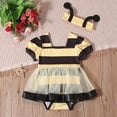 thumbnail image 4 of Body de manga corta con estampado para niña y bebé, ropa para gatear y diadema para niño, 4 of 9