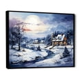 thumbnail image 2 of Designart "Frosty Holiday Village Delight III" Landscapes Framed Wall Art - Traditional White Winter Landscape Bedroom Framed Canvas Wall Art, 2 of 6