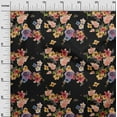 thumbnail image 2 of oneOone Cotton Poplin Black Fabric Flower Watercolor Craft Projects Decor Fabric Printed By The Yard 56 Inch Wide, 2 of 4