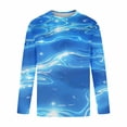 thumbnail image 4 of Maqroz Sun Protection Shirts for Men Plus Size Ice Silk Breathable Shirt Long Sleeve Crew Neck Top Summer Athletic Casual Sport Tops Fashion Lightweight Water Wave Texture Outfits, 4 of 5