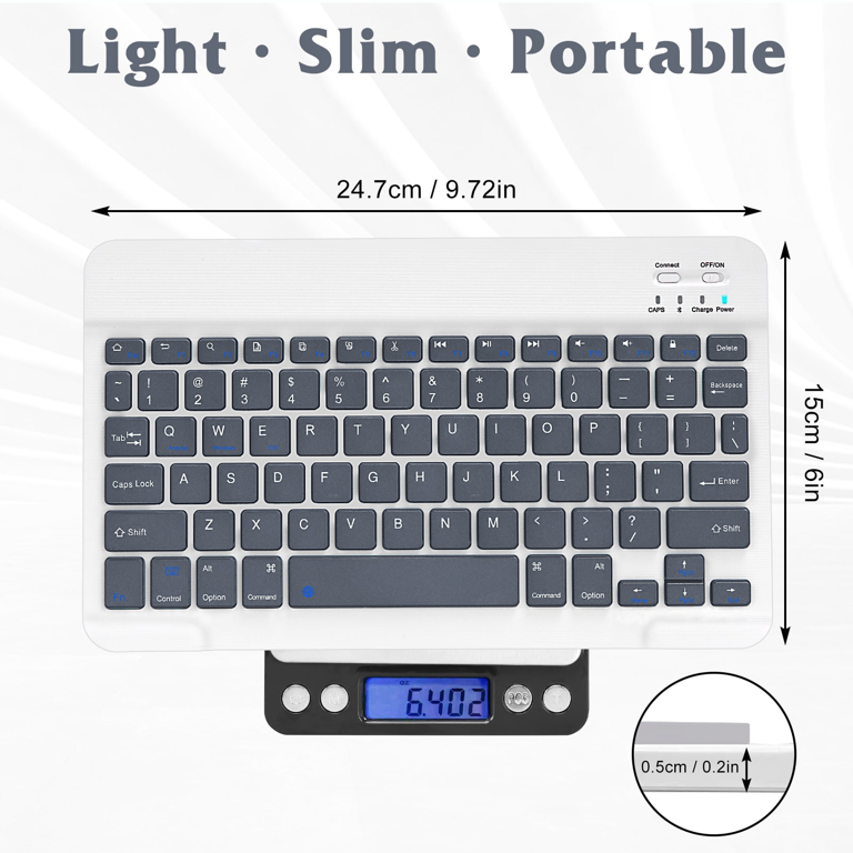 Ultra-Slim Bluetooth rechargeable Keyboard for Oppo A15s and all Bluetooth  Enabled iPads, iPhones, Android Tablets, Smartphones, Windows pc - Shadow 