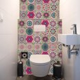 thumbnail image 1 of 24Pcs Floral Pattern Tile Sticker, Self Adhesive Durable PVC Waterproof Decals for Kitchen Bathroom, 1 of 8