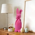 thumbnail image 5 of YingYouFu Easter Decorations Flocked Bunnies Figurine with Bow tie Flocking Rabbit Tabletop Ornament for Easter Centerpieces for Spring Table Decor, Party Supplies Home Party Office(Bright Colors), 5 of 6