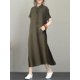 thumbnail image 5 of Vestido camisero para mujer, bolsillos con cinturón, botones, cuello vuelto, manga corta, vestido MABOTO Vestido de mujer, 5 of 7