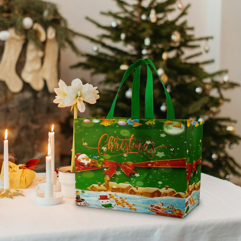 12 Pack Christmas Gift Bags, Christmas Tote Bags,Reusable