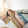 thumbnail image 4 of jejeloiu Camper Camping Queen Comforter Set,Colorful Old Wooden Bedding Sets,Abstract Geometric Stripe Bedding Comforter Set For Kids,Ultra Soft Home Decor Reversible,3 Pieces, 4 of 8