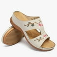 thumbnail image 1 of Embroidery Orthopedic Comfy Flip Flop Sandals Open Toe Summer Outdoor Slippers Wedges Slippers for Women, 1 of 7