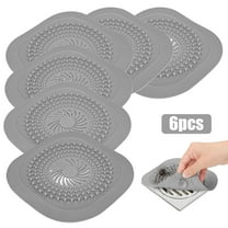 6pcs Drain Hair Catcher, EEEkit TPR Hair Stopper Shower Drain Cover Kitchen Sinks Strainer, Gray